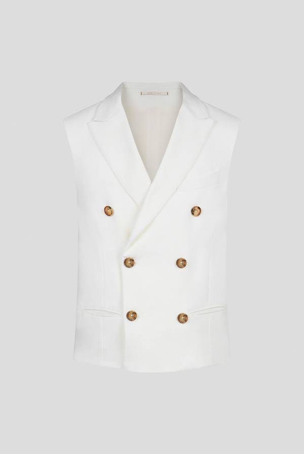 Pal Zileri Gilet doppiopetto bianco con macro bottoni Fornitura limitata