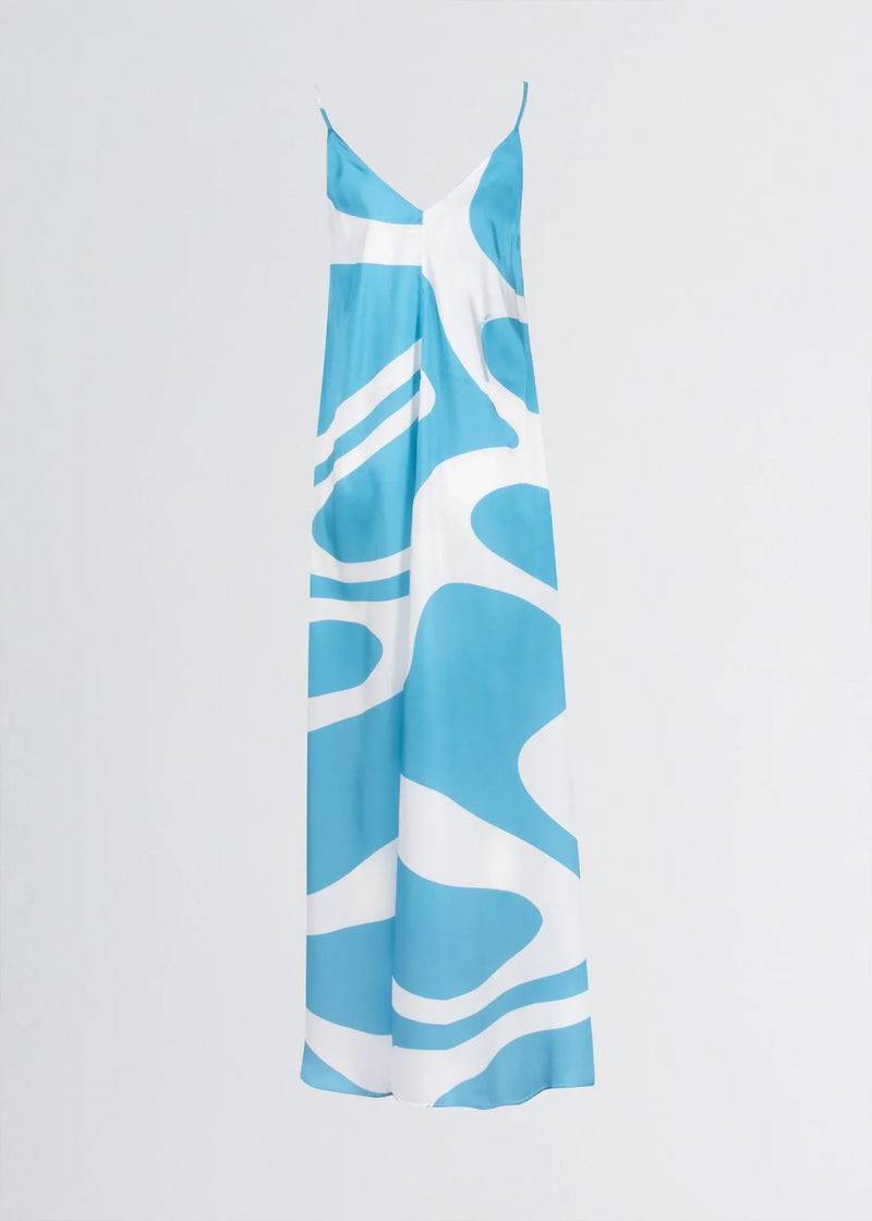 Paola T. Abito lungo stampa wave Outlet