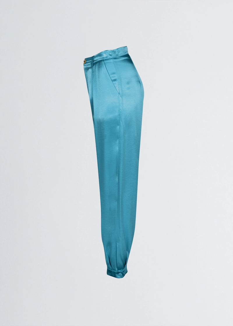 Paola T. Pantalone jogger in raso di viscosa Vendita Calda