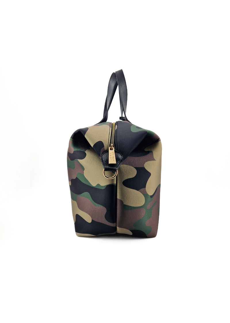 Paola T. Bauletto medium in neoprene camouflage con dettagli oro 2025