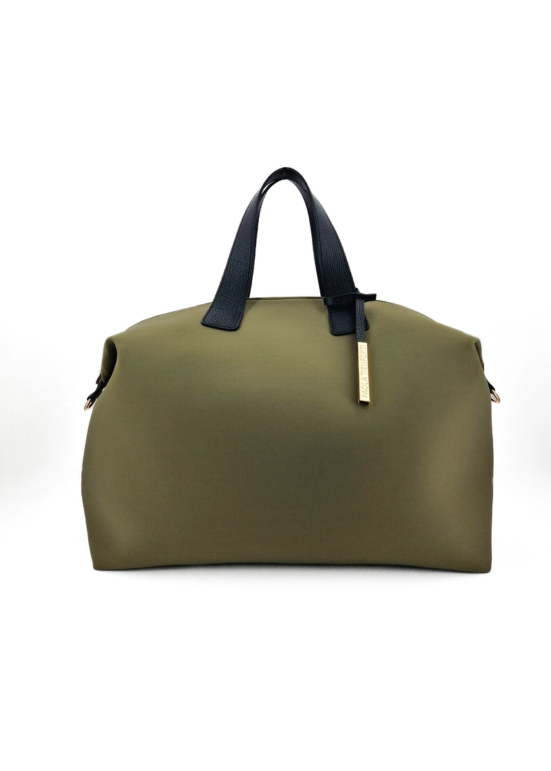 Paola T. Bauletto medium in neoprene con dettagli oro In Linea