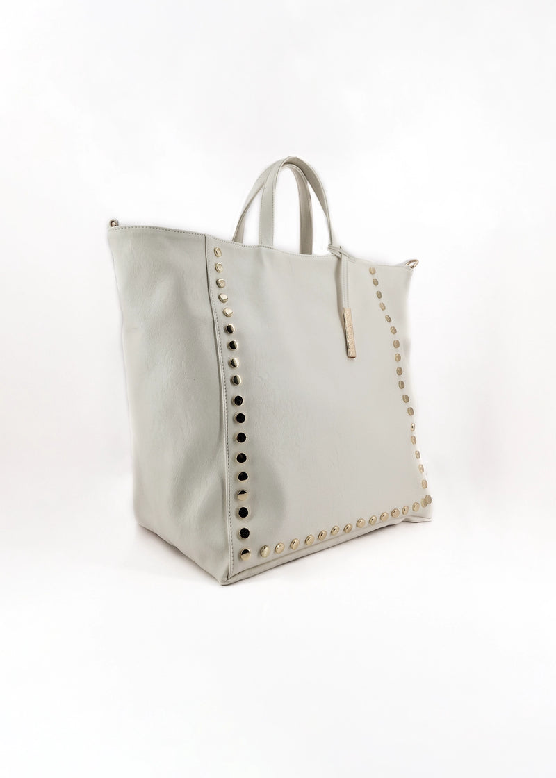 Paola T. Shopper con rivetti e pendente oro Qualità
