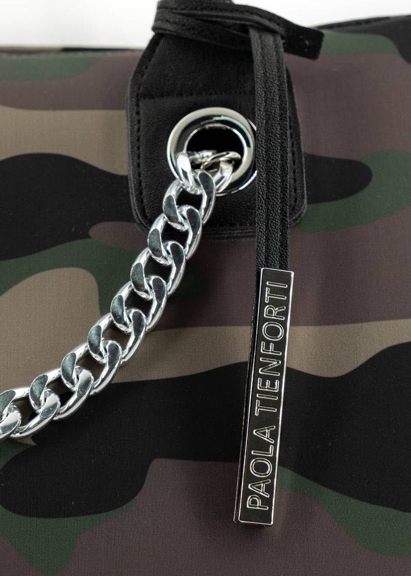 Paola T. Shopper in neoprene camouflage Qualità Garantita