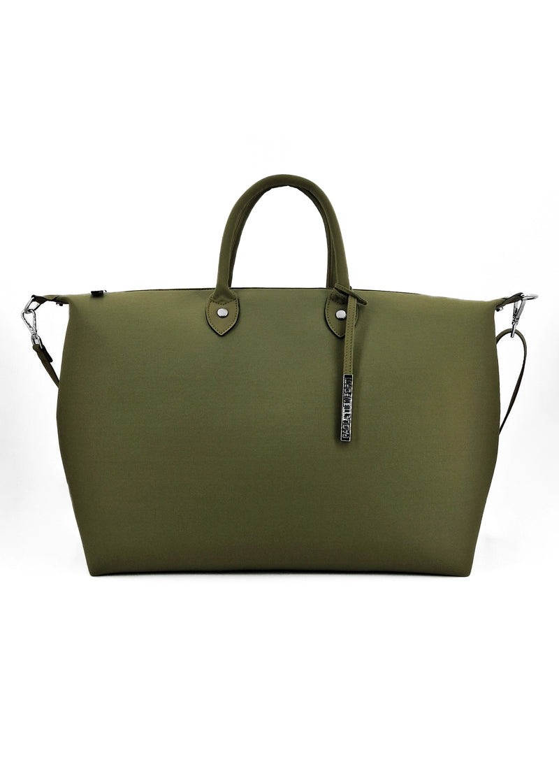 Paola T. Bauletto large in neoprene con dettagli argento Promozione Limitata