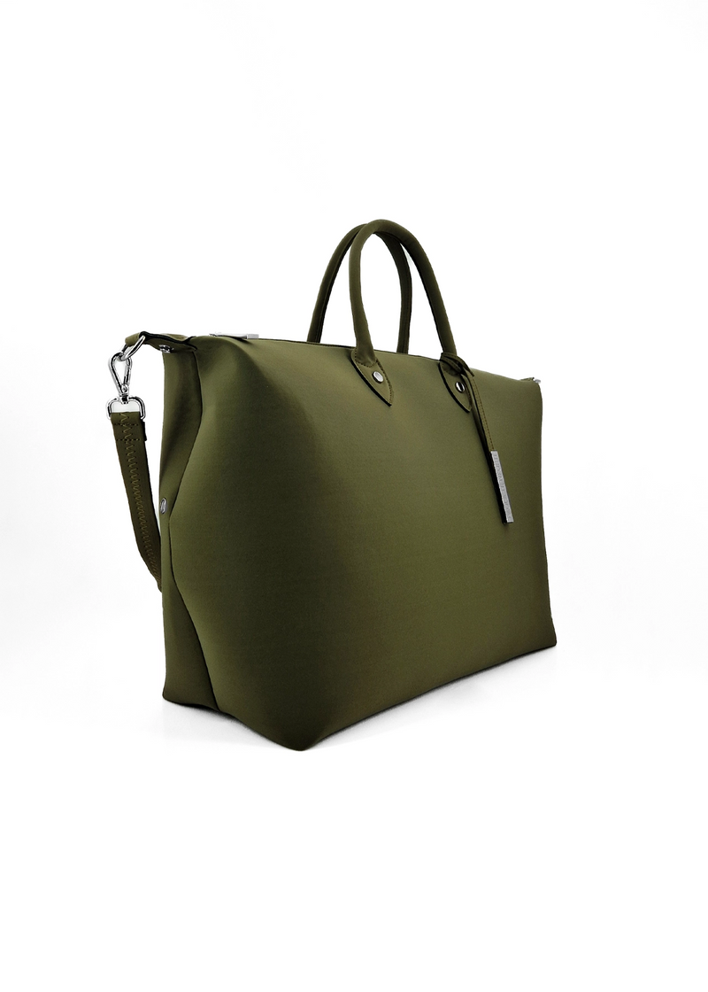 Paola T. Bauletto large in neoprene con dettagli argento Promozione Limitata