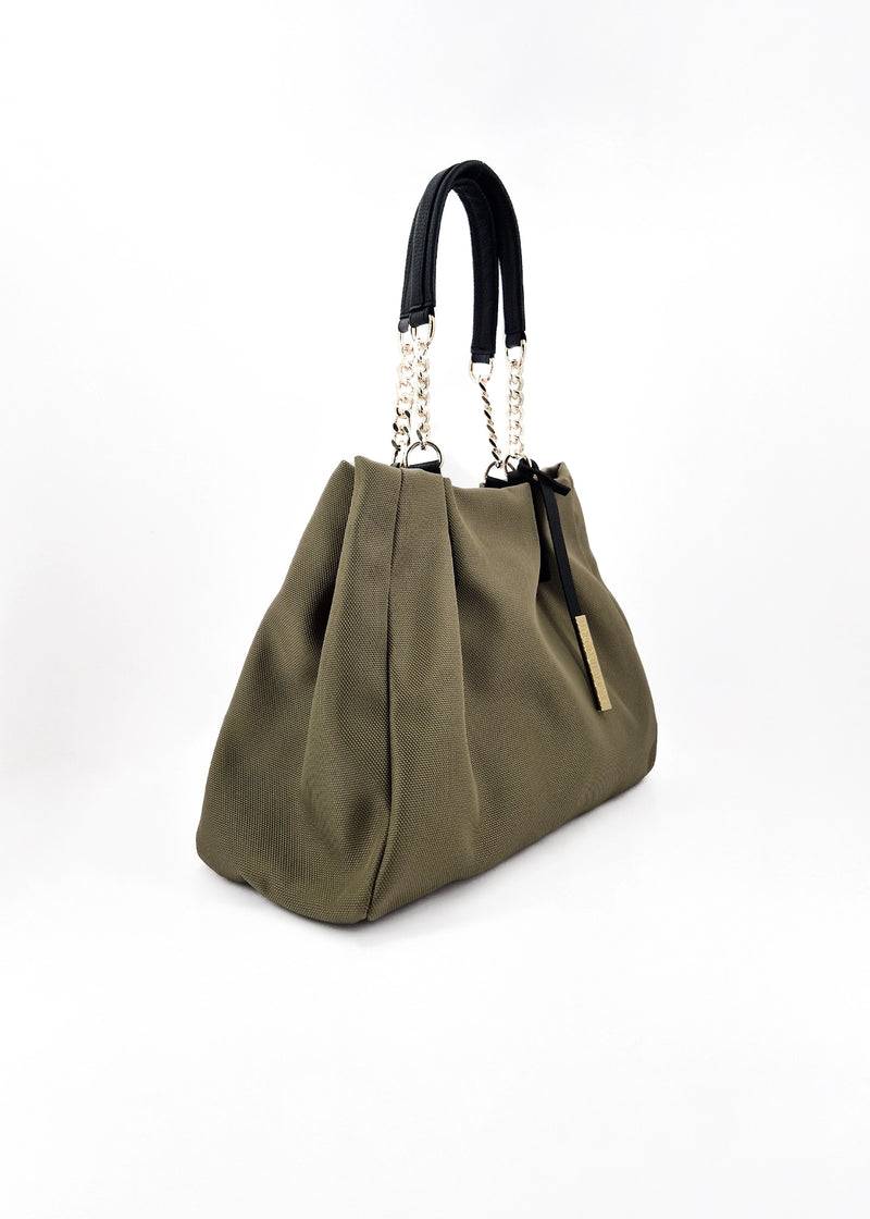 Paola T. Shopper in cordura con dettagli oro Shopping Online