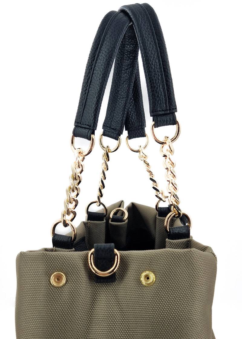 Paola T. Shopper in cordura con dettagli oro Shopping Online