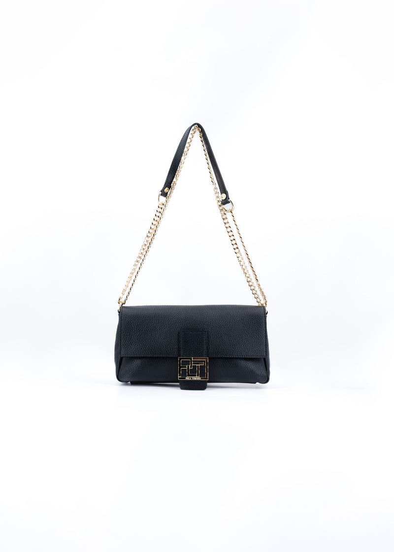 Paola T. Baguette medium in pelle morbida con dettagli oro Affare Del Giorno
