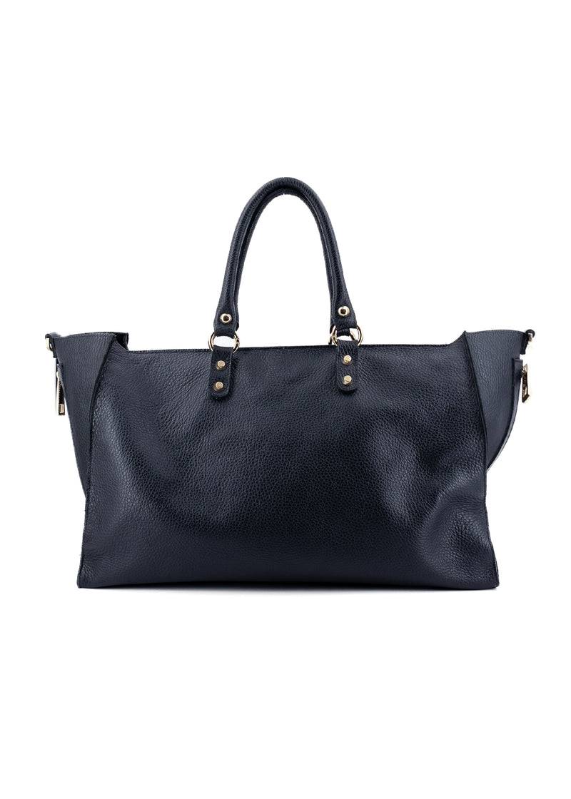 Paola T. Shopper in pelle morbida con dettagli oro Prezzo Ridotto