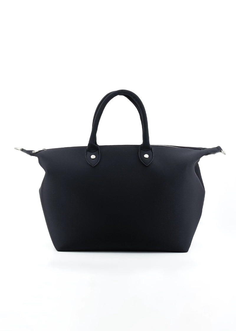 Paola T. Bauletto medium in neoprene con dettagli argento Presa