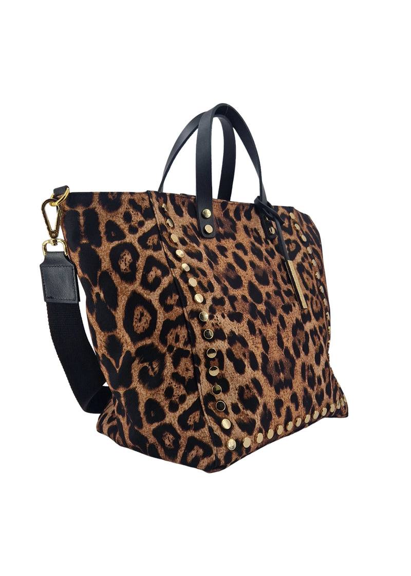 Paola T. Shopper medium con rivetti e pendente argento Offerte