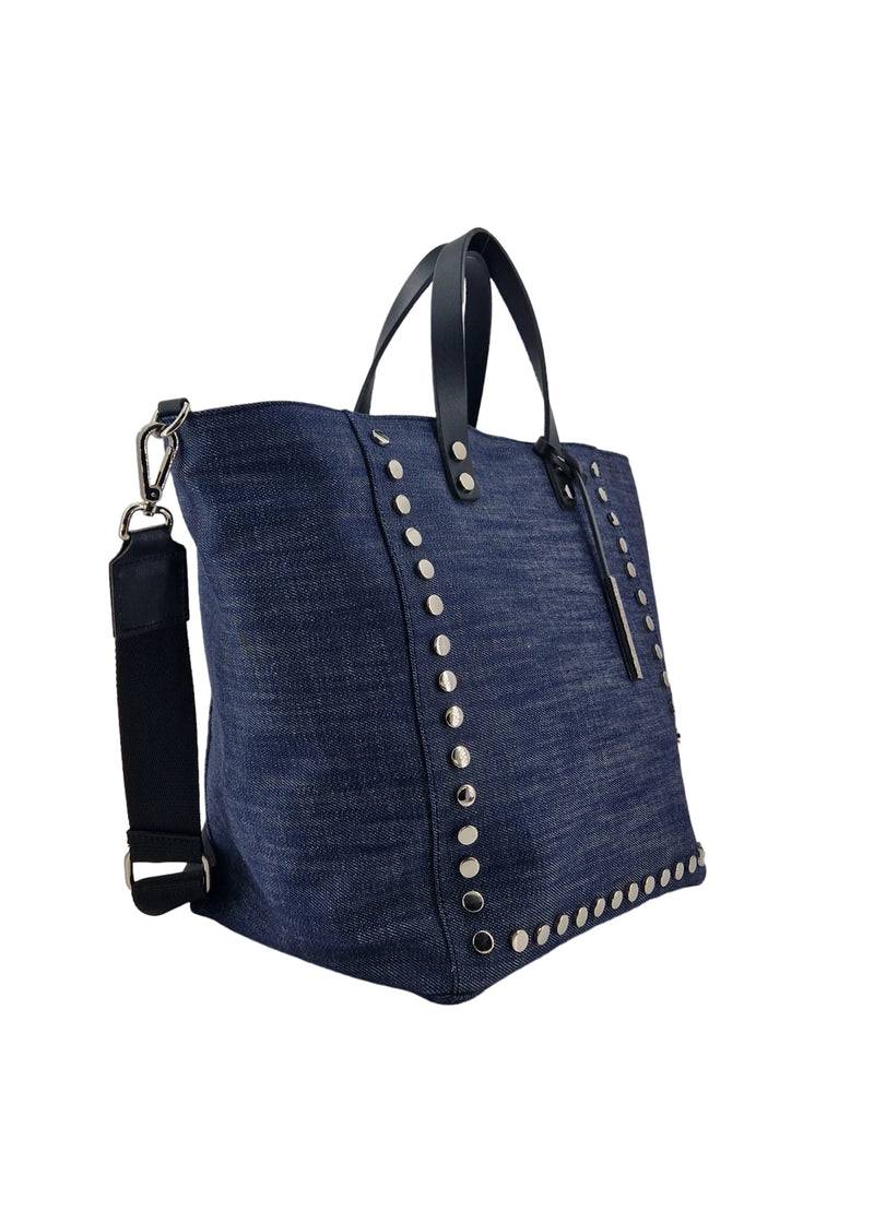Paola T. Shopper medium con rivetti e pendente argento Hotsell
