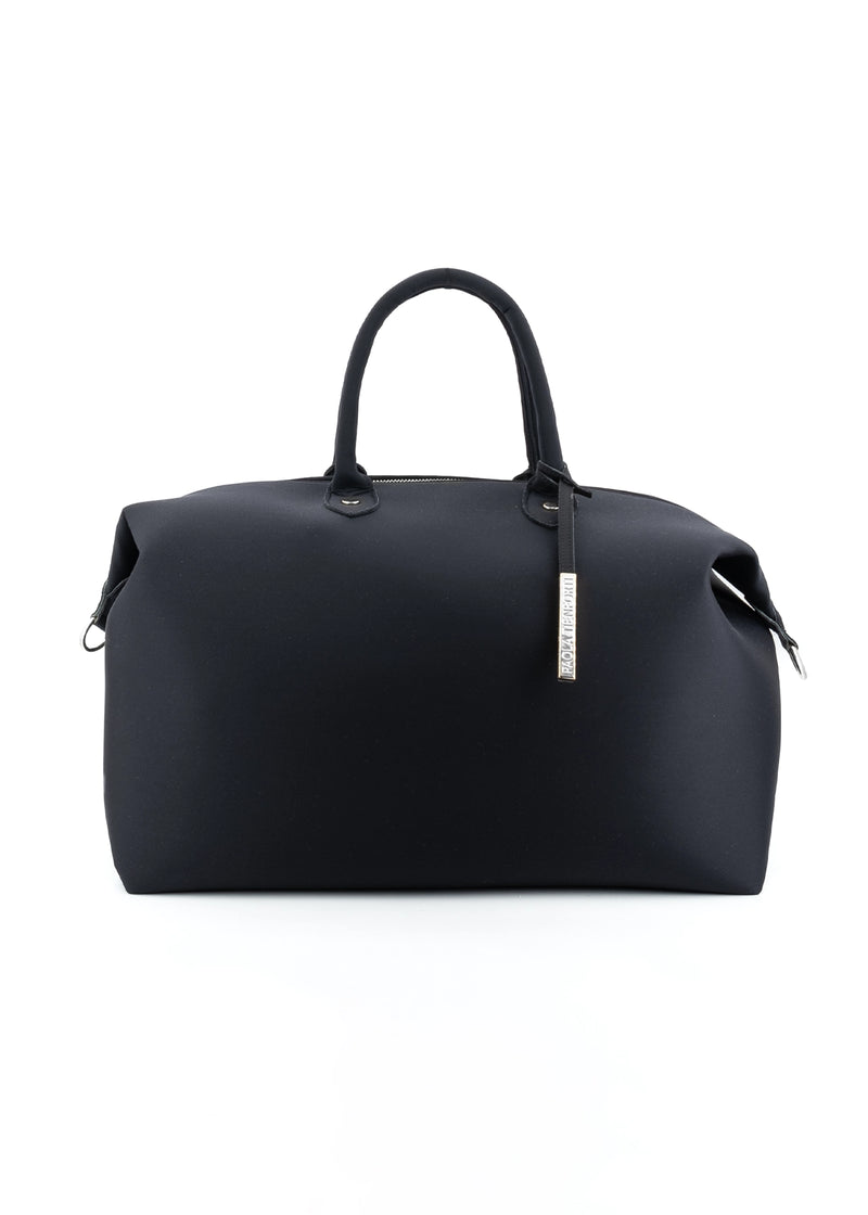 Paola T. Bauletto large in neoprene con dettagli argento Vendite Flash