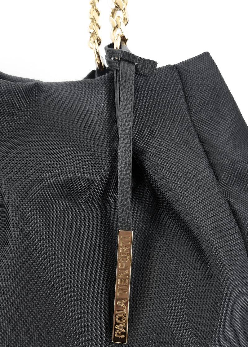 Paola T. Shopper in cordura con dettagli oro Negozio