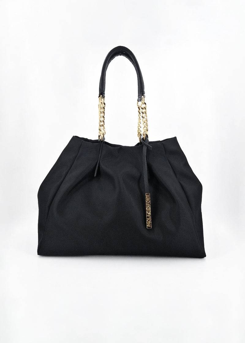 Paola T. Shopper in cordura con dettagli oro Negozio