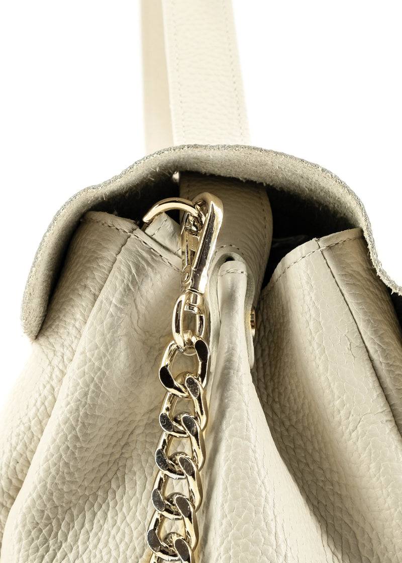 Paola T. Shopper medium in pelle morbida con dettagli oro Moda