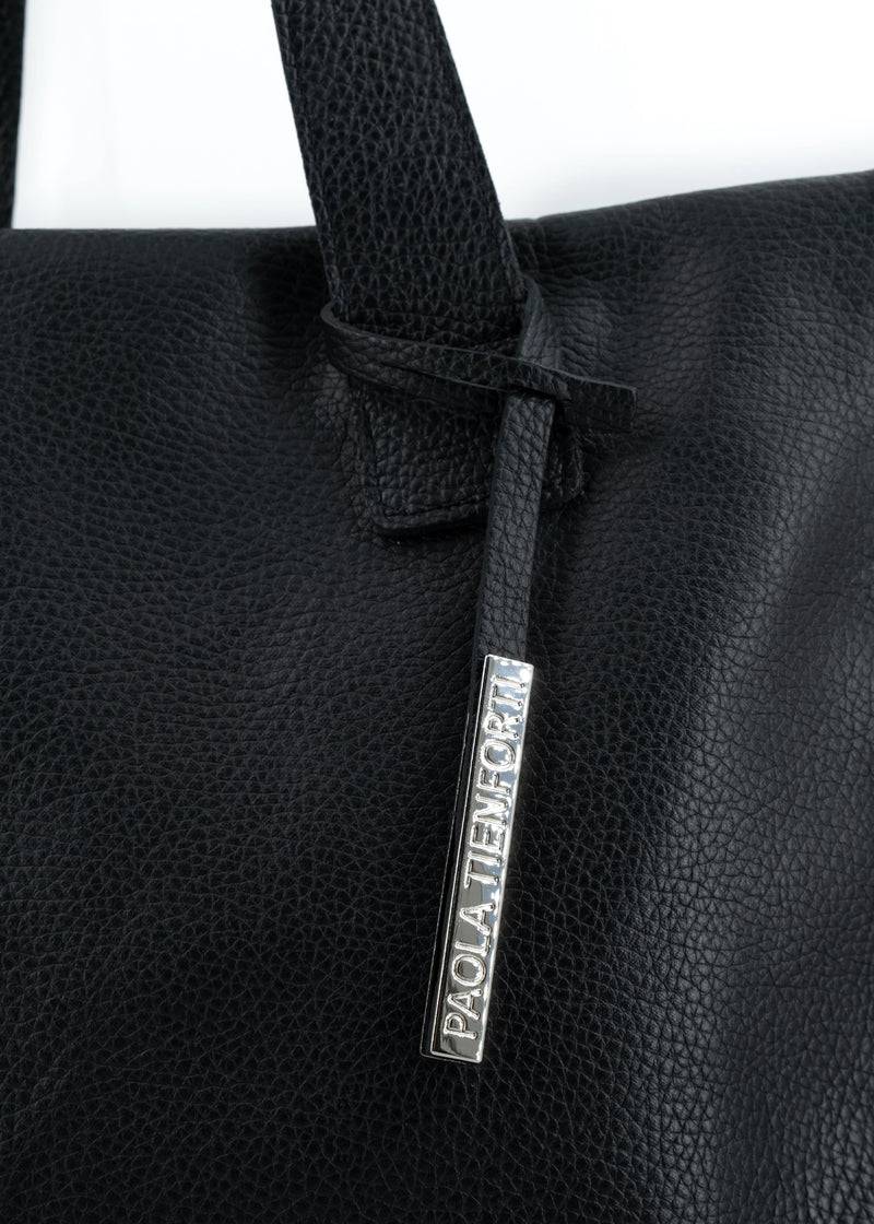 Paola T. Shopper in pelle morbida con dettagli argento Negozi Online