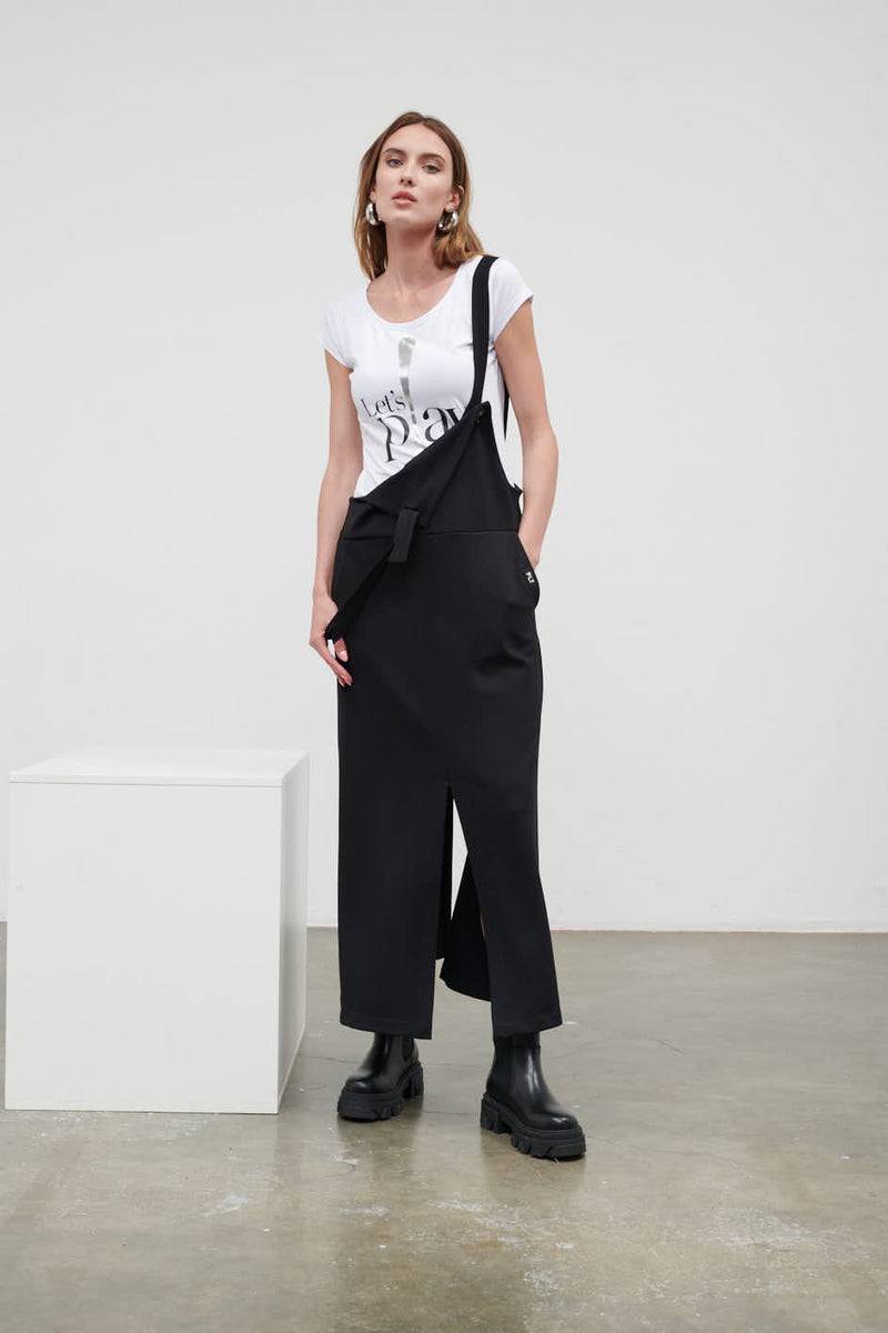 Paola T. Salopette gonna in cotone stretch Prezzo Ridotto