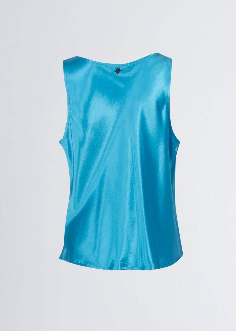 Paola T. Blusa scollatura morbida in raso In Vendita