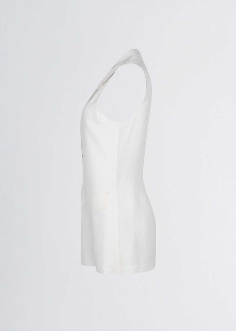 Paola T. Gilet in lino e viscosa Nuova