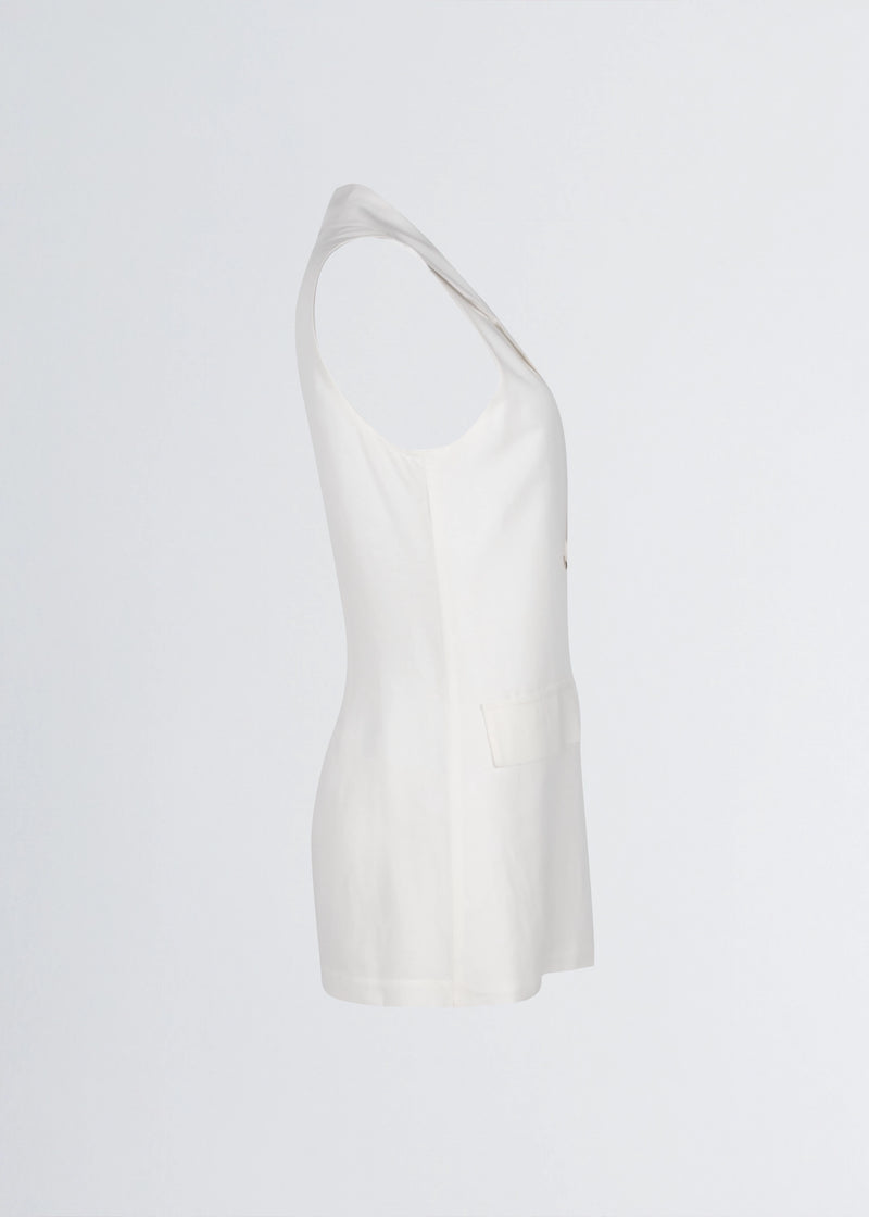 Paola T. Gilet in lino e viscosa Nuova