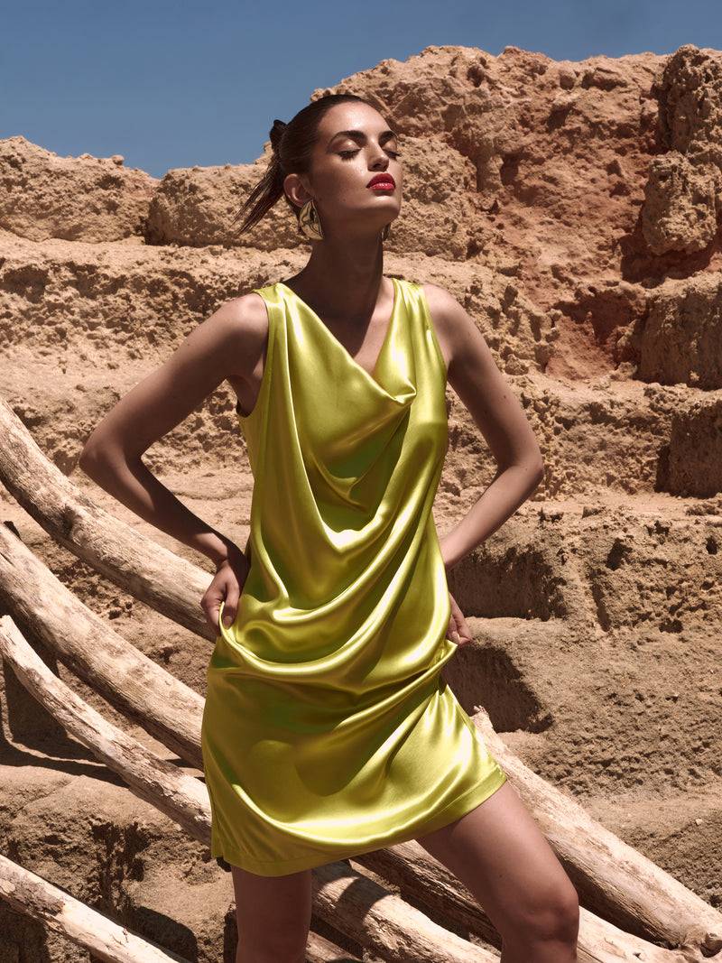 Paola T. Abito in raso di viscosa Shopping Online