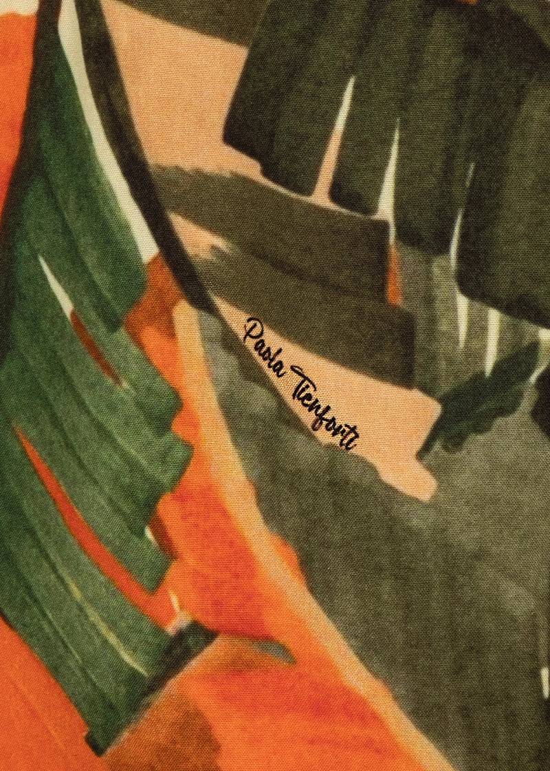 Paola T. Pantalone palazzo in viscosa stampa palm Convenienza