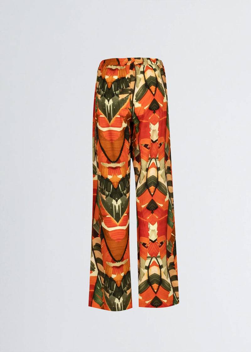 Paola T. Pantalone palazzo in viscosa stampa palm Convenienza