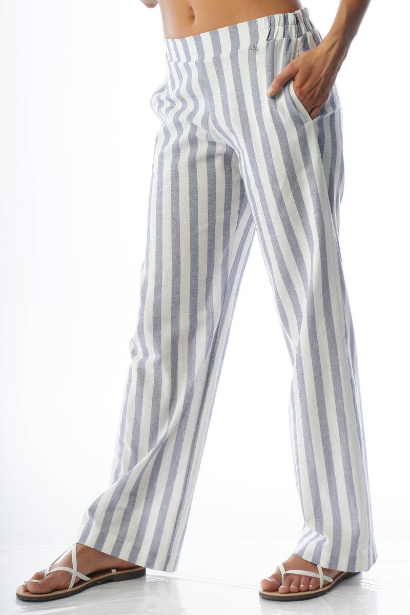 Paola T. Pantalone palazzo in puro cotone Saldi Di Fabbrica