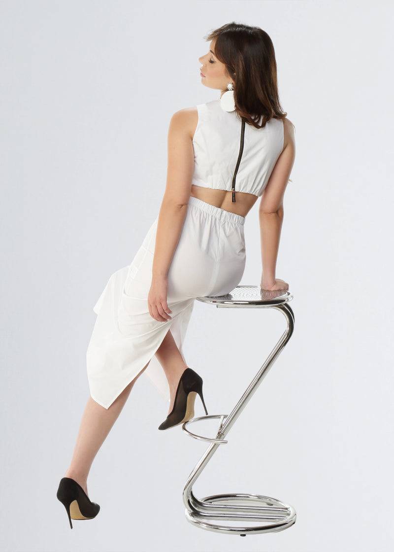 Paola T. Abito CUT-OUT in cotone stretch Negozio