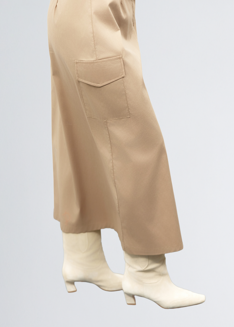 Paola T. Gonna in cotone stretch con tasconi Italia