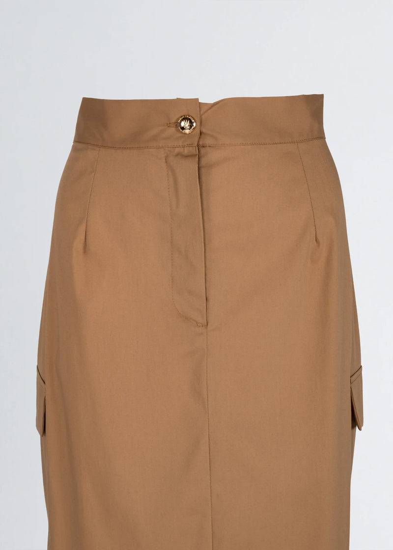 Paola T. Gonna in cotone stretch con tasconi Italia