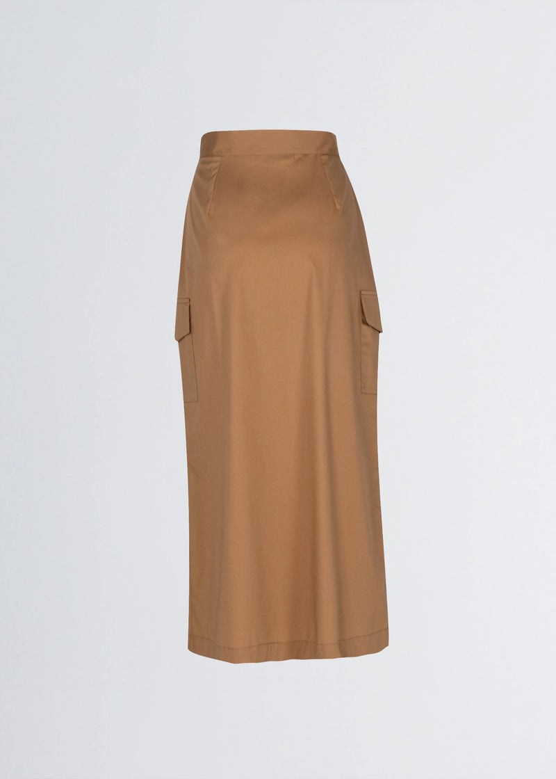 Paola T. Gonna in cotone stretch con tasconi Italia