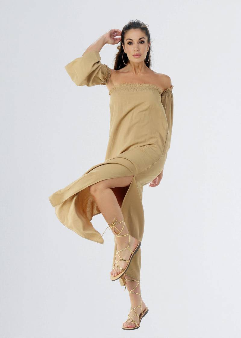 Paola T. Abito lungo lino e viscosa Shopping Online