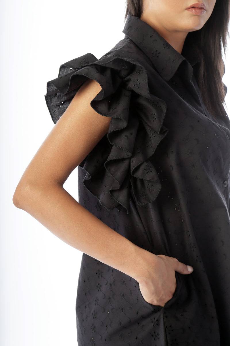Paola T. Abito camicia in pizzo sangallo Moda