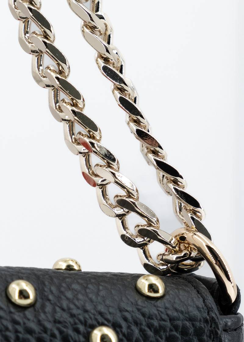 Paola T. Baguette mini in pelle con rivetti oro Prezzo Ridotto