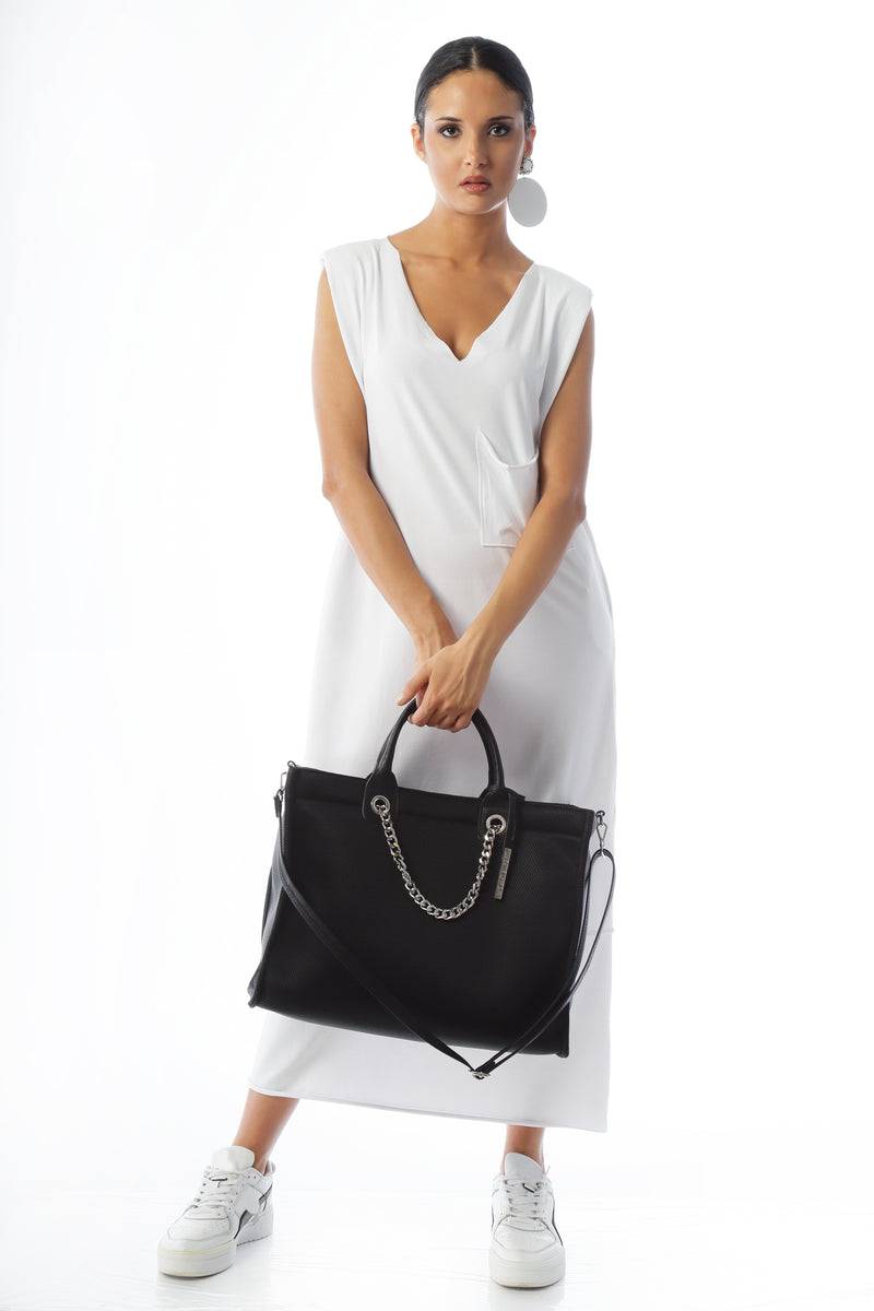 Paola T. Shopper large in traforato con dettagli argento Convenienza