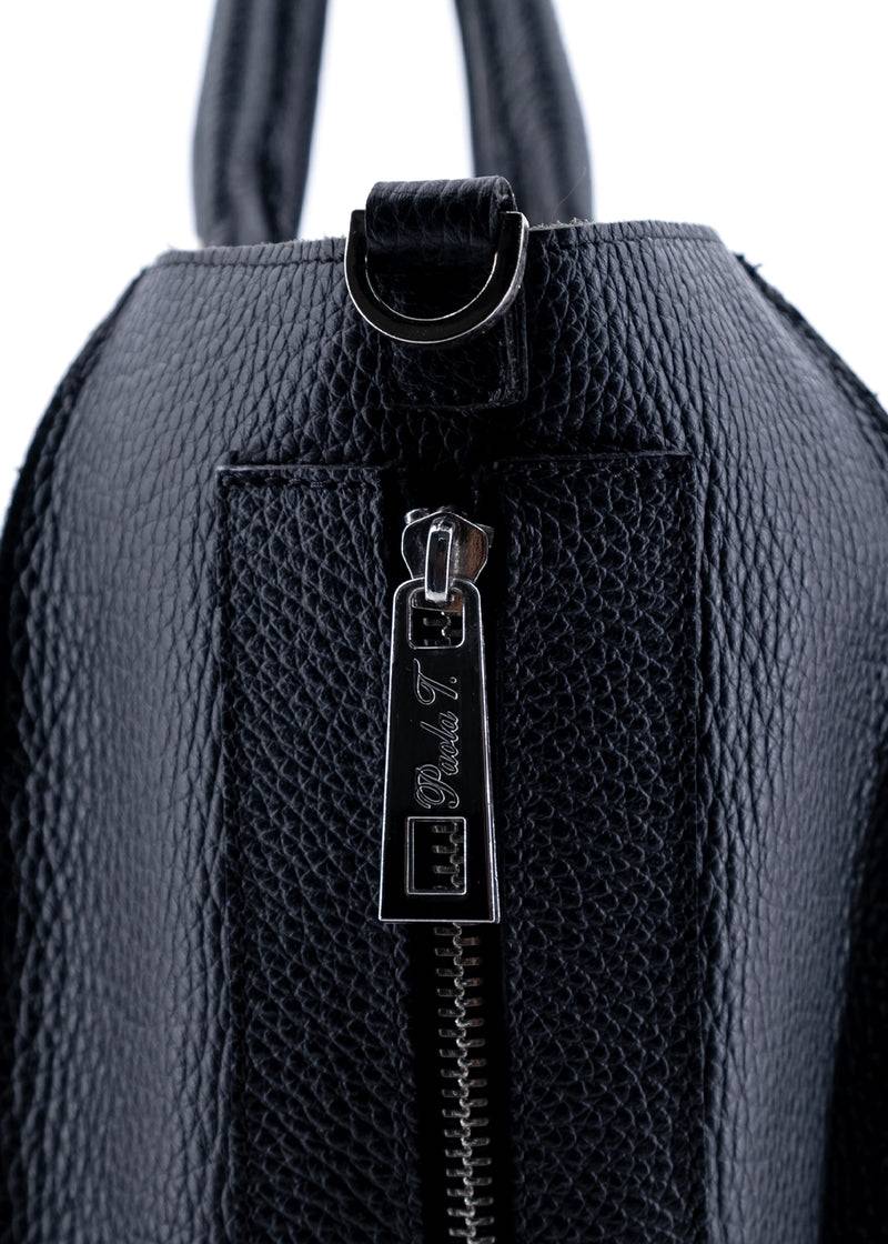 Paola T. Shopper in pelle morbida con dettagli argento Presa