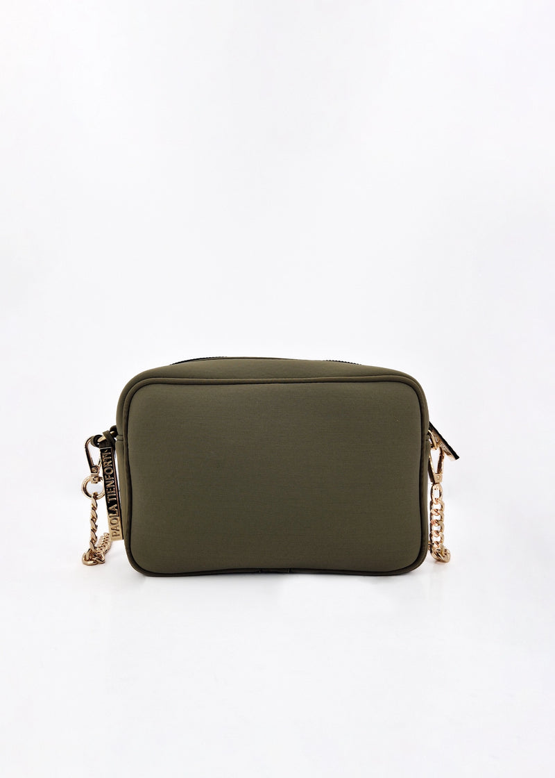 Paola T. Borsa a tracolla in neoprene con dettagli oro Online