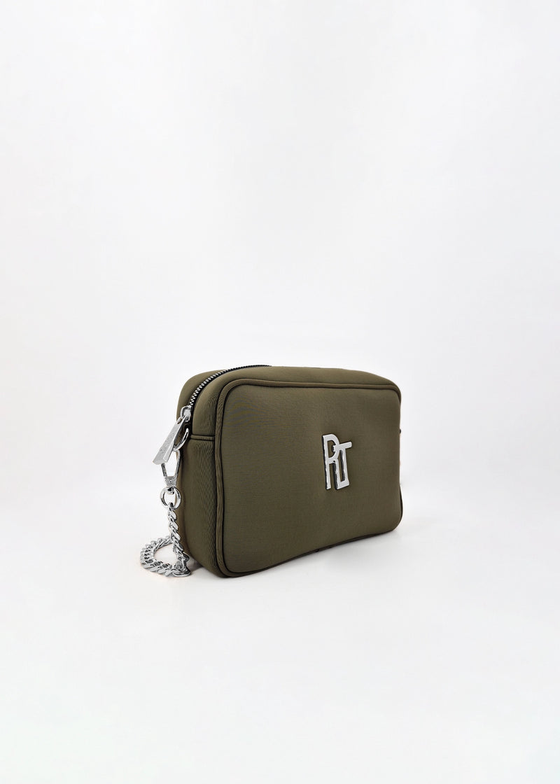 Paola T. Borsa a tracolla in neoprene con dettagli argento Fornitura limitata