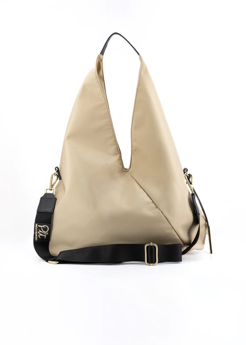 Paola T. Sacca hobo in nylon con dettagli oro Vendite Flash