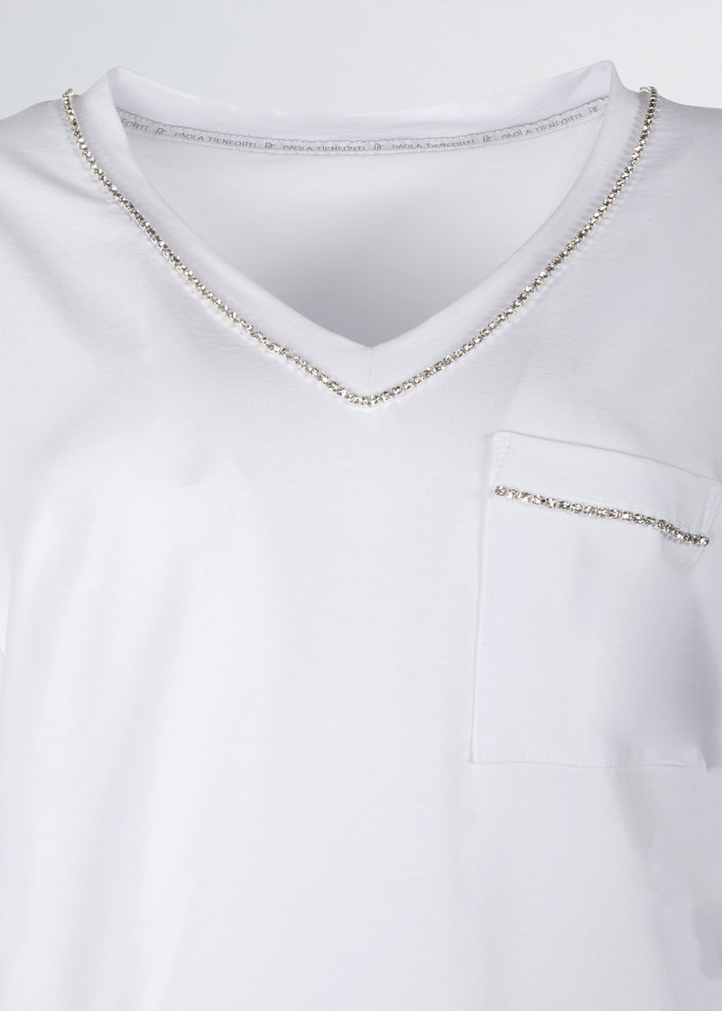 Paola T. T-Shirt in cotone stretch Saldi Di Fabbrica