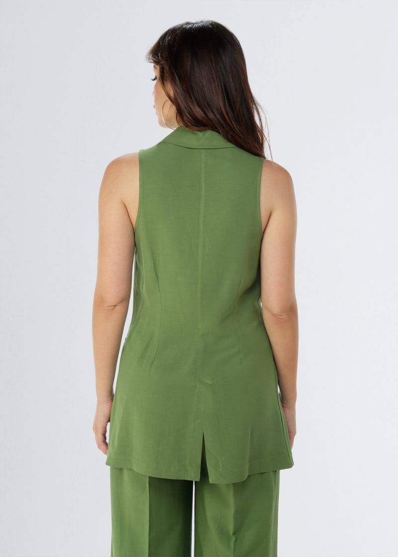 Paola T. Gilet in lino e viscosa Italy