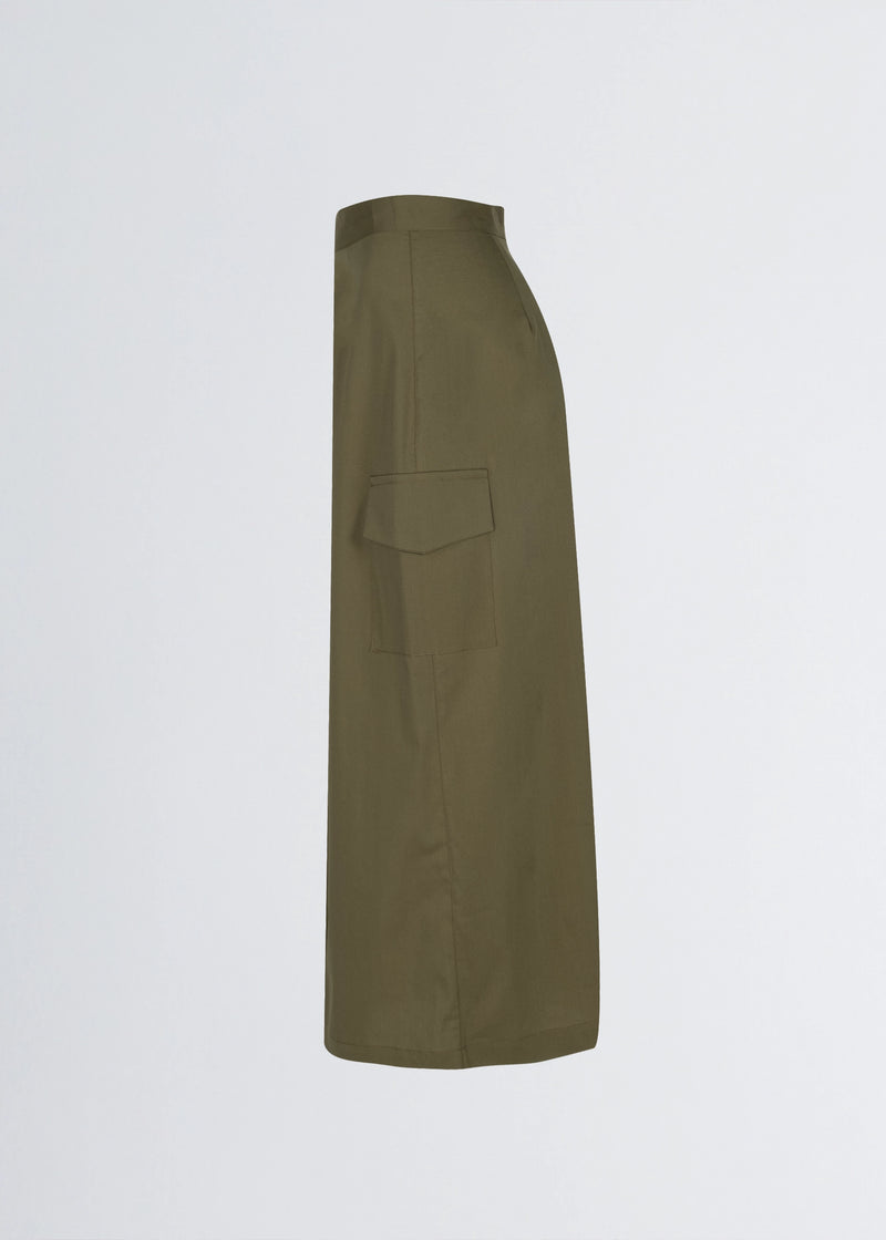 Paola T. Gonna in cotone stretch con tasconi Nuova