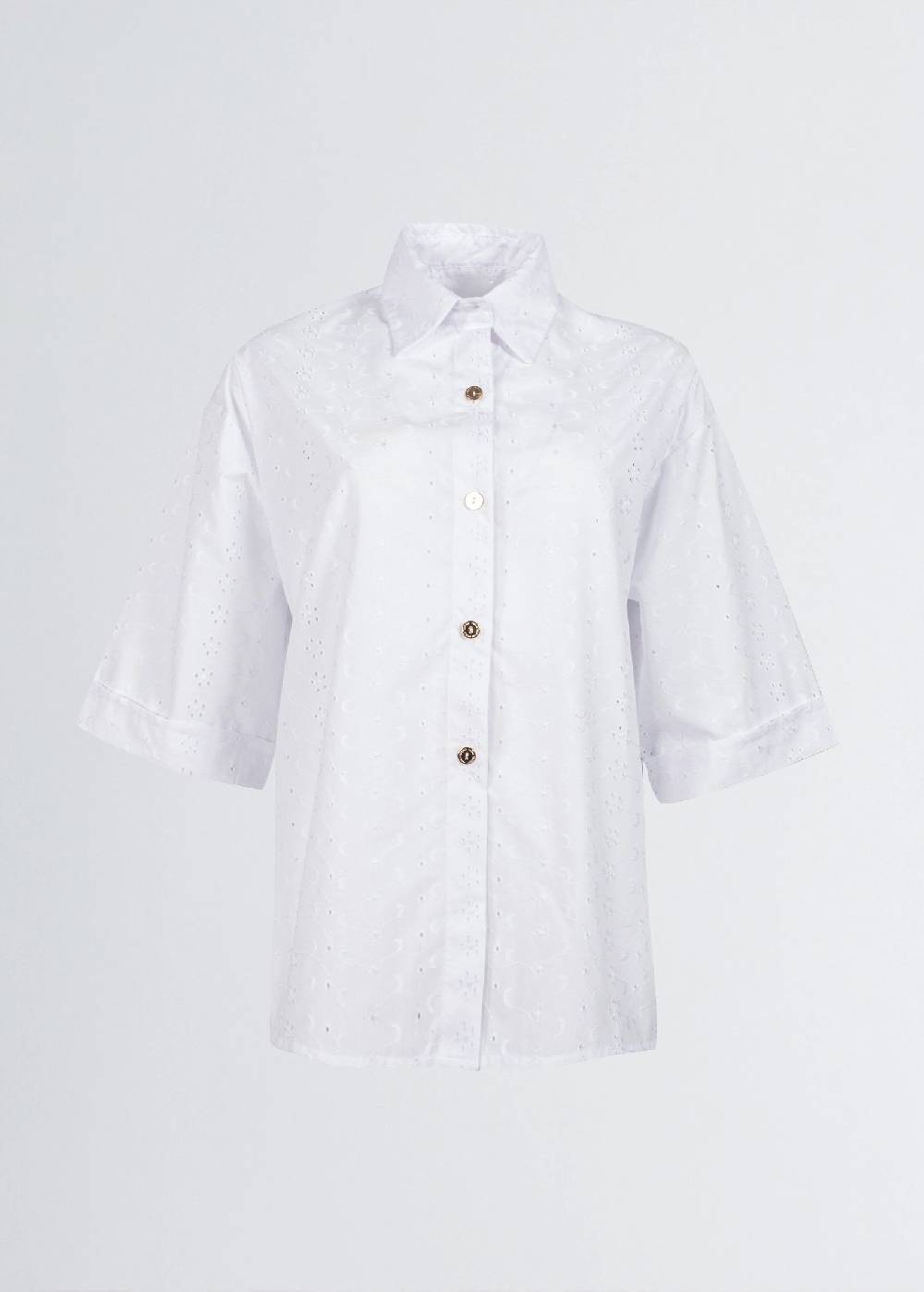 Paola T. Camicia In cotone sangallo