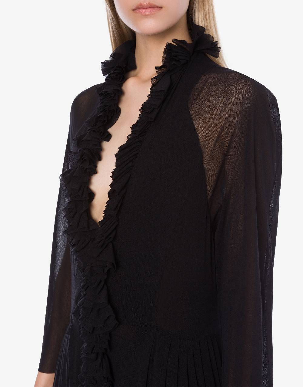 Philosophy Di Lorenzo Serafini Abito in tulle stretch con ruches 2025