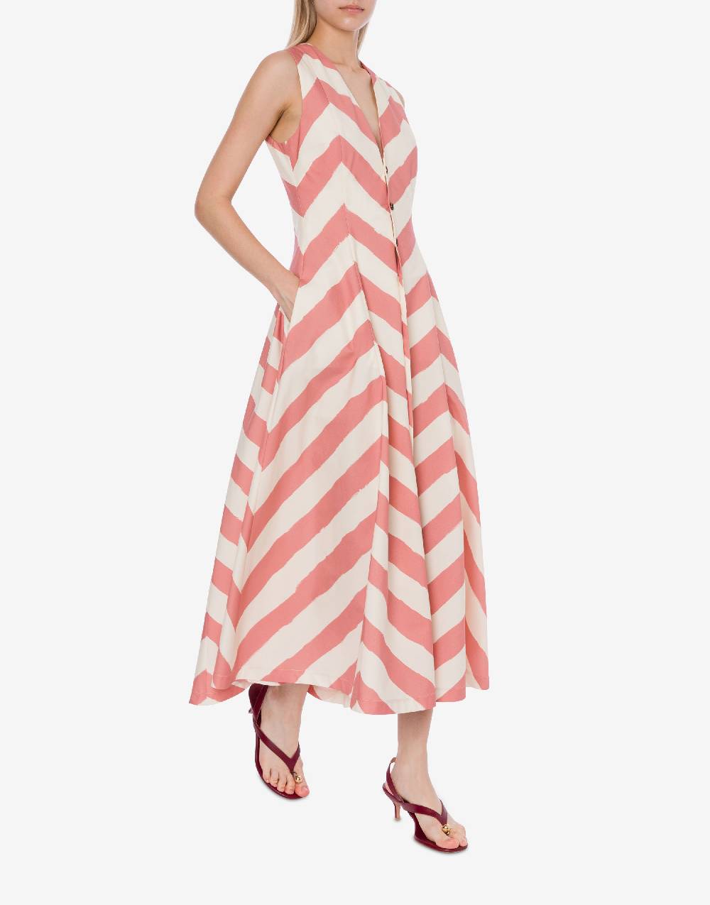 Philosophy Di Lorenzo Serafini Abito chemisier a righe in cotone stretch Italia