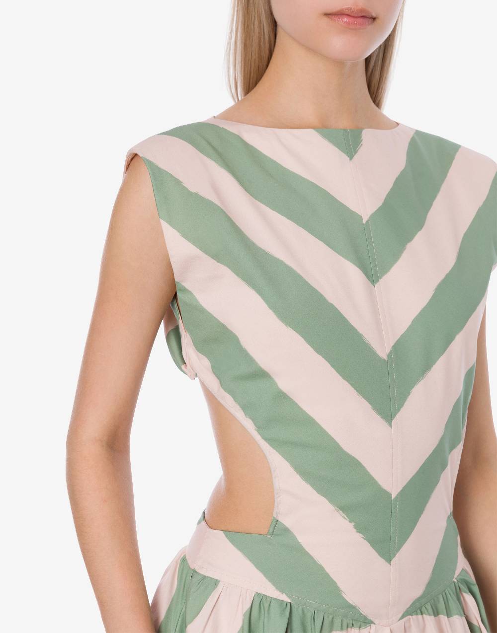 Philosophy Di Lorenzo Serafini Abito a righe in cotone stretch 2025