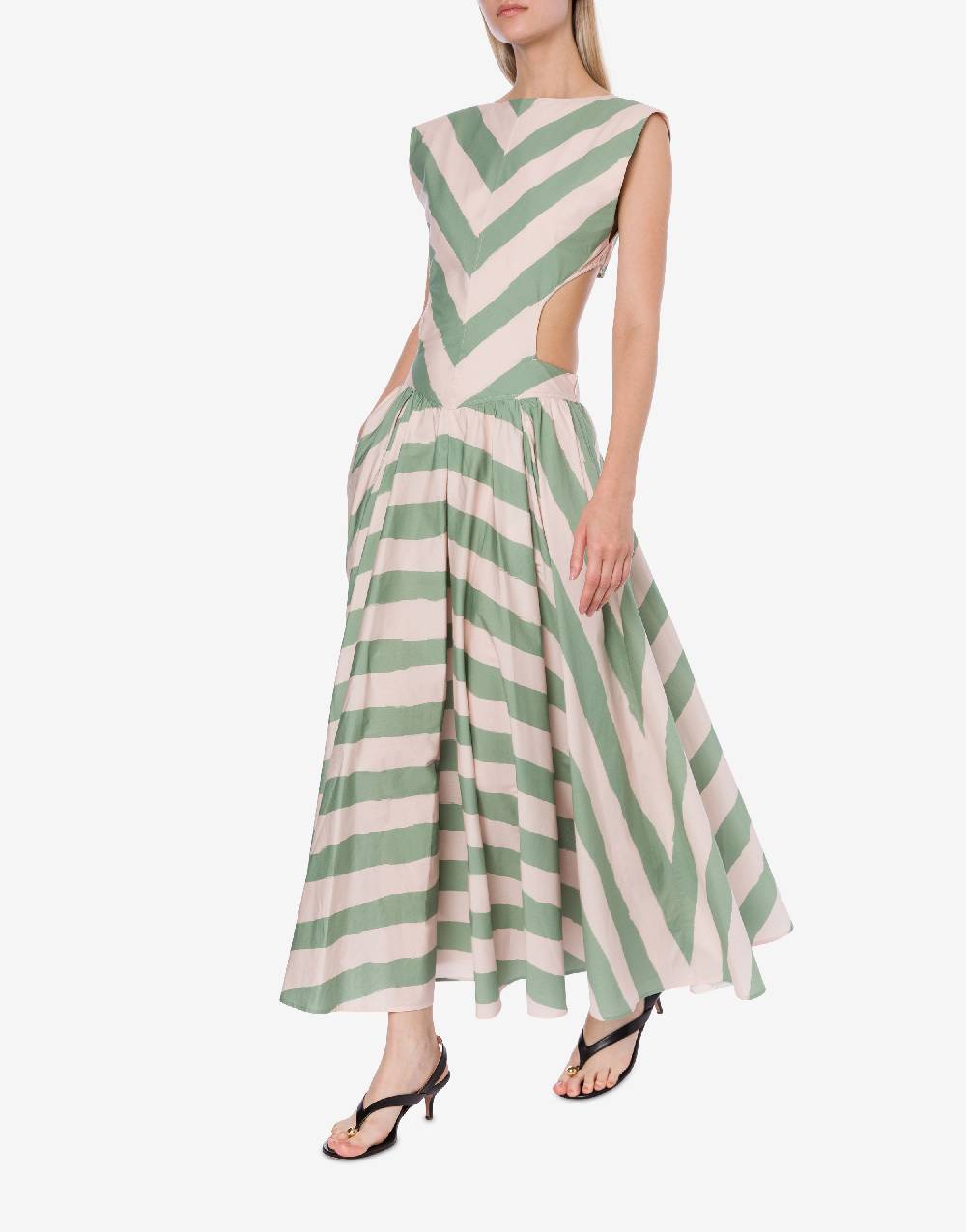 Philosophy Di Lorenzo Serafini Abito a righe in cotone stretch 2025