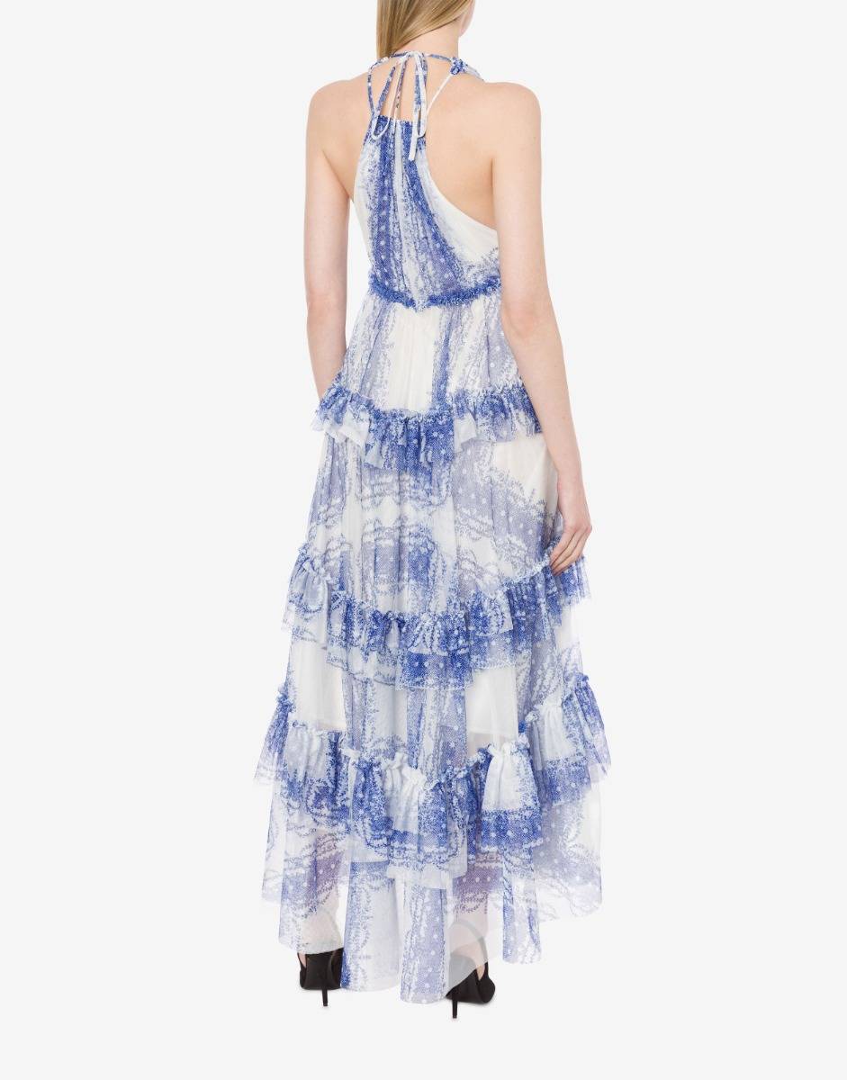 Philosophy Di Lorenzo Serafini Abito a balze in tulle stampato In Vendita